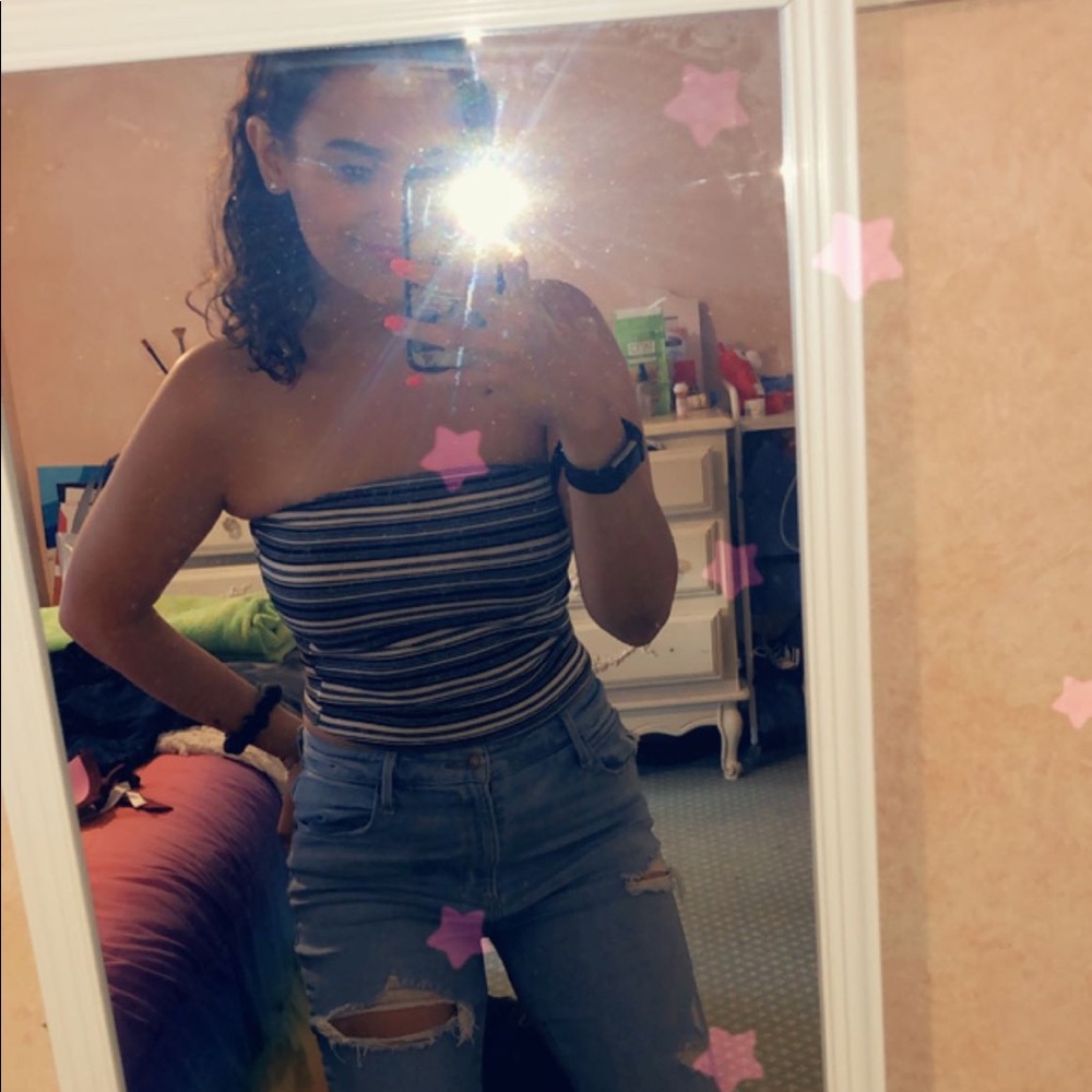 Striped Ribbed Tube Top